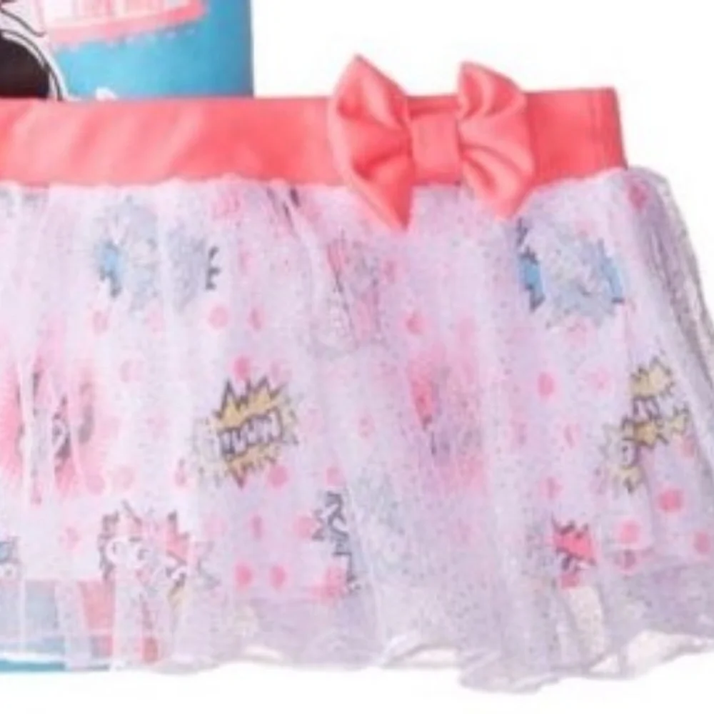Disney Minnie Baby Girl Bodysuit Mesh‎ Tutu Skirt Set Outfit Size 6-9 Mo NWT